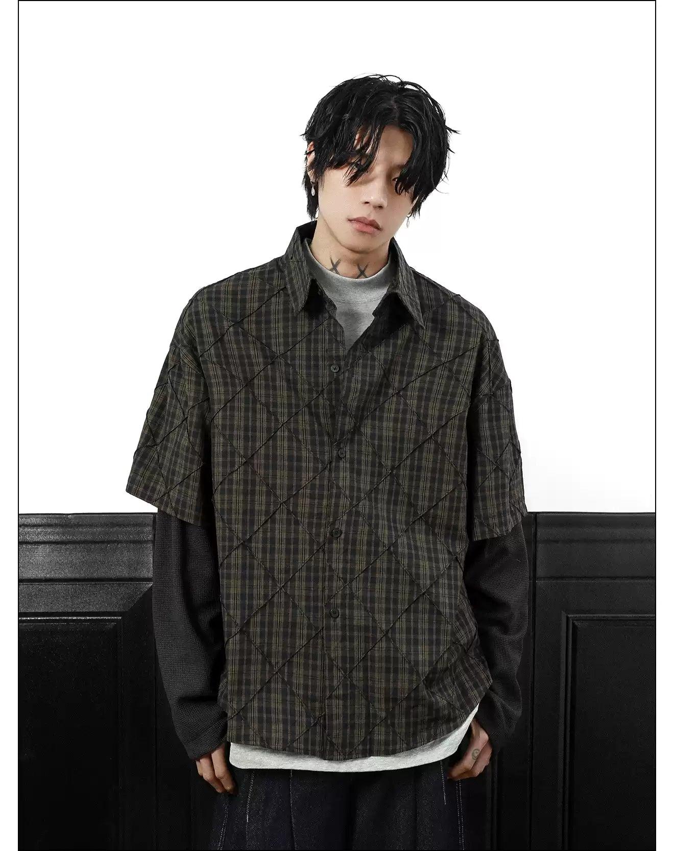 Diamond Lines Plaid Shirt