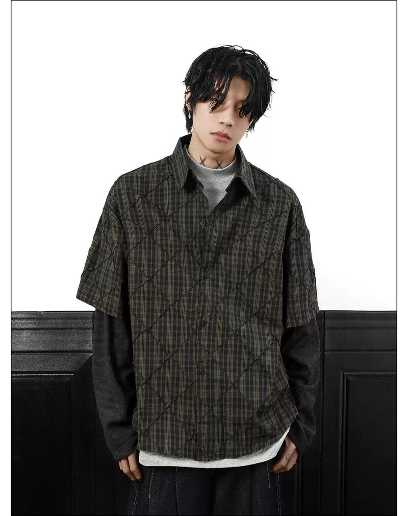 Diamond Lines Plaid Shirt
