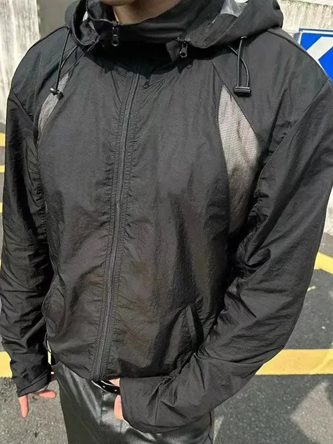 Lightweight Mesh Paneled Windbreaker Jacket