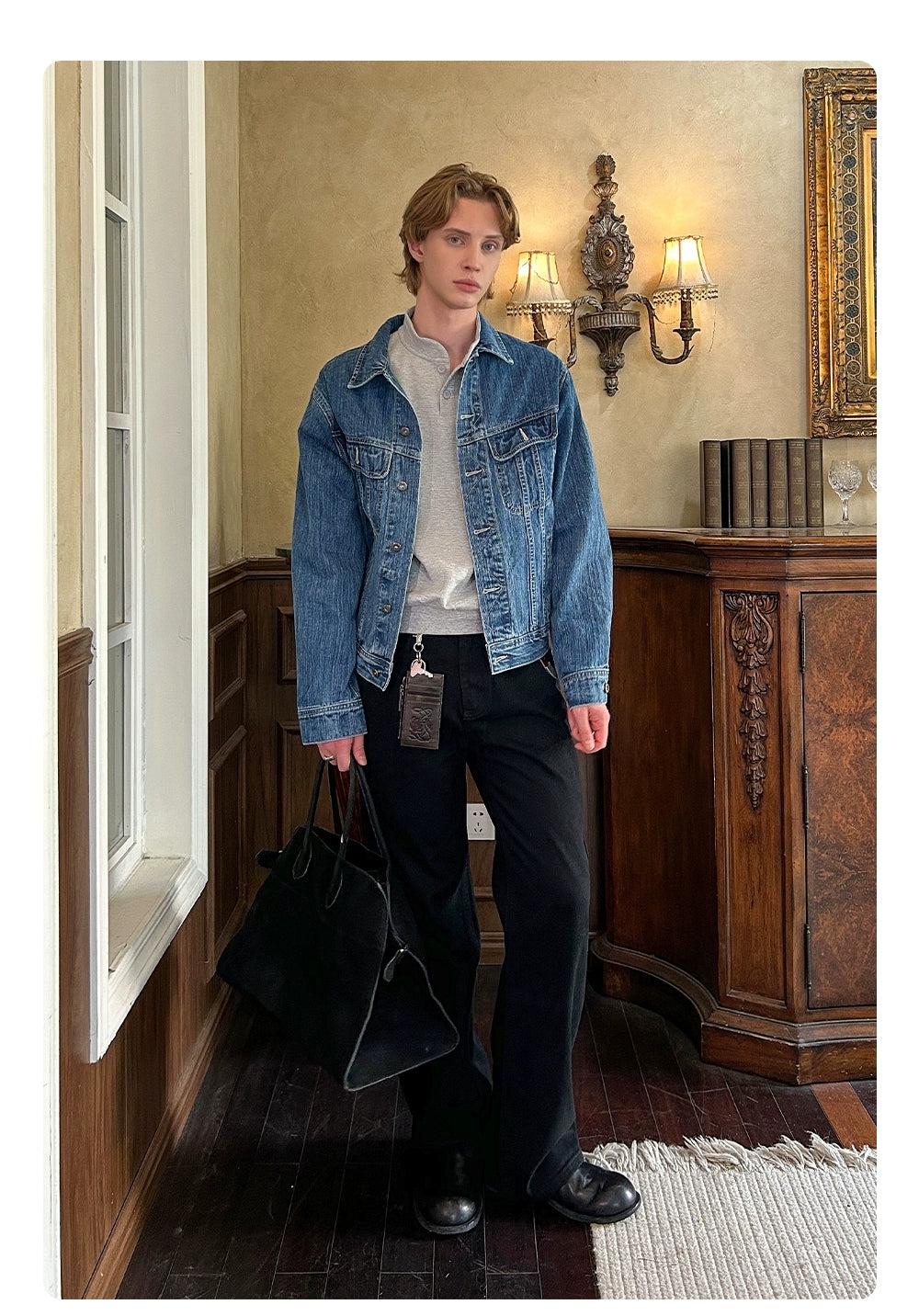 Washed Tilt Pockets Denim Jacket