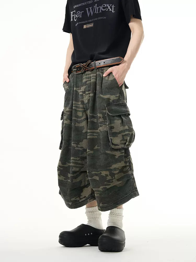 Loose Fit Camouflage Shorts