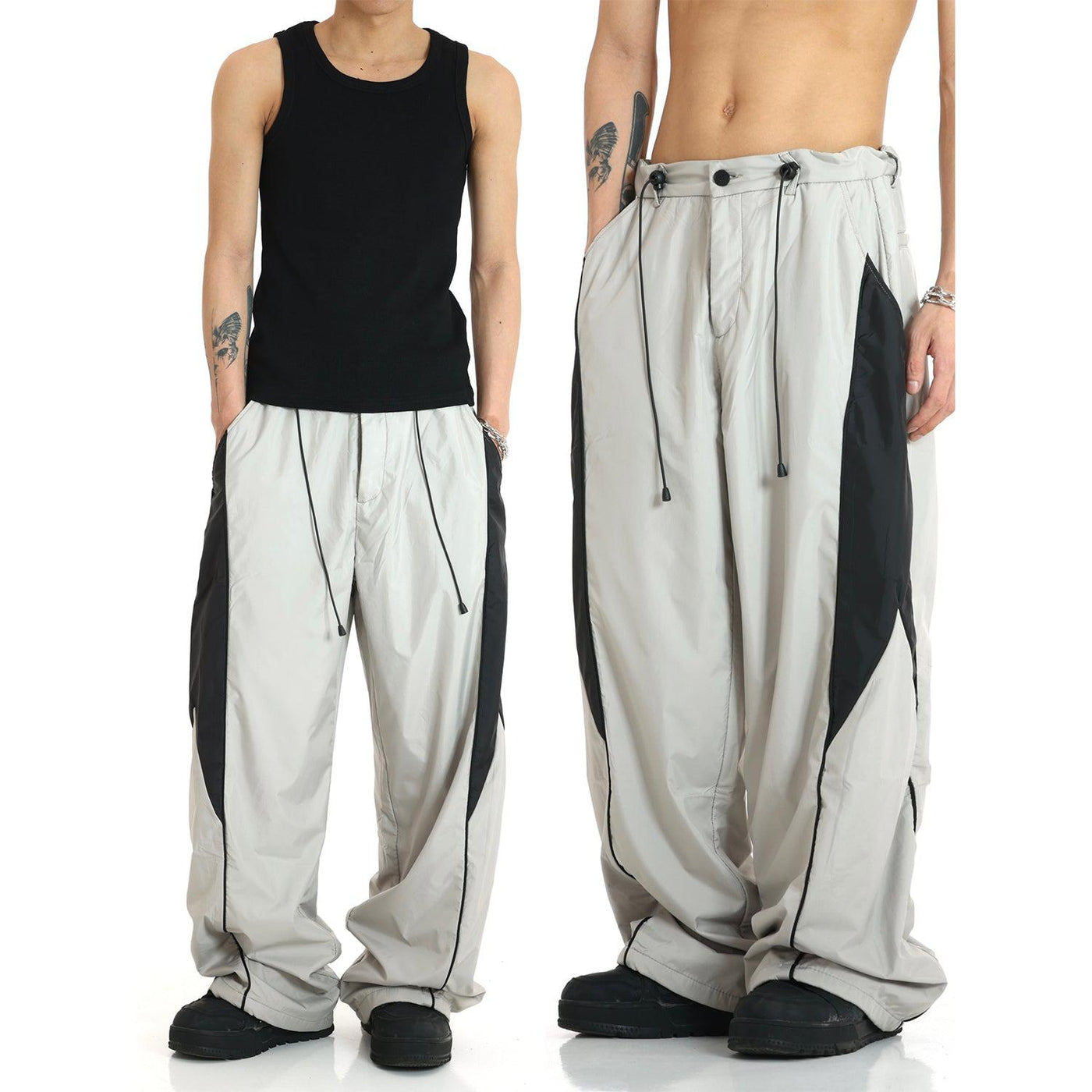 Color Block Drawstring Track Pants