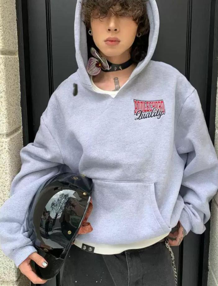 Embroidered & Printed Boxy Hoodie
