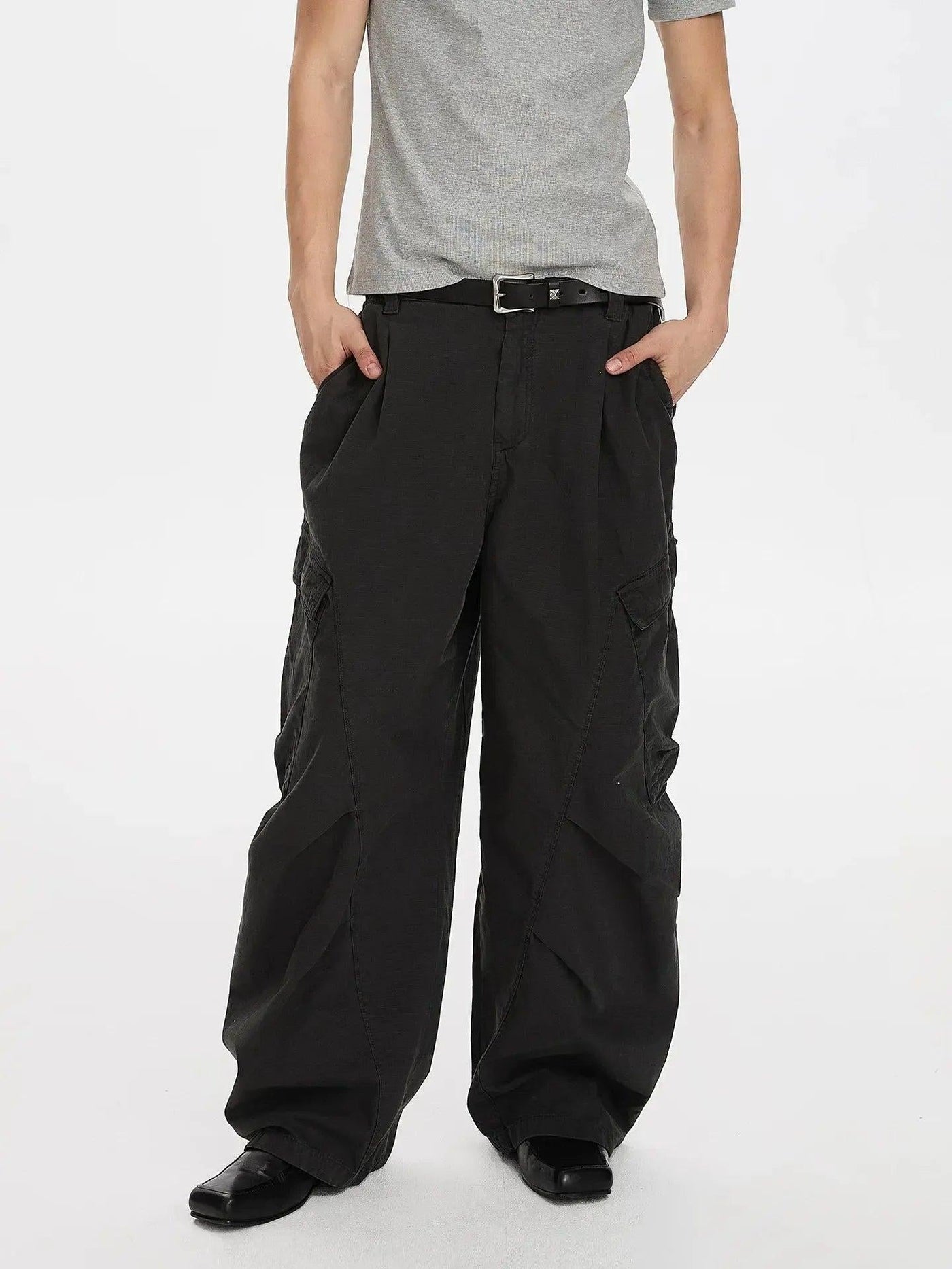 Pleated Parachute Cargo Pants