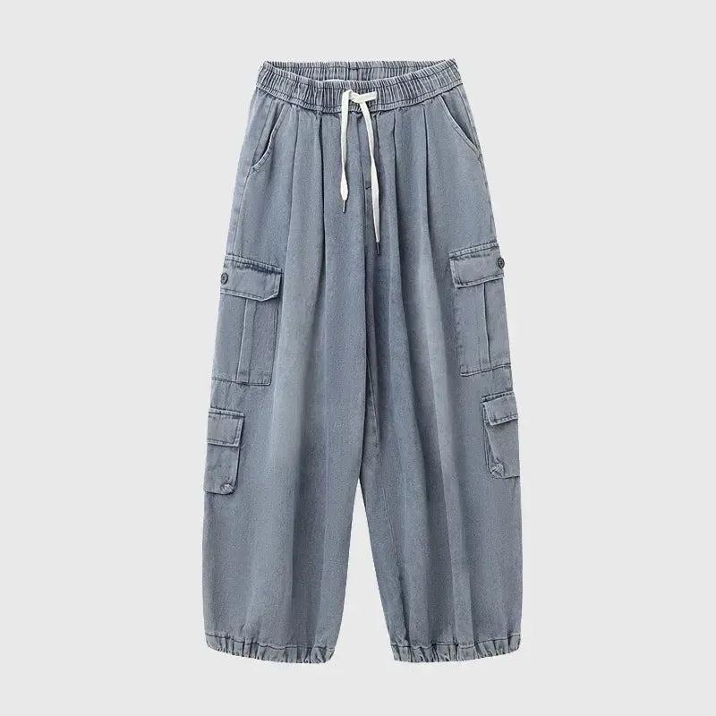 Washed Loose Fit Cargo Jeans