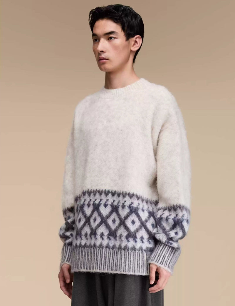 Tribal Pattern Mohair Sweater