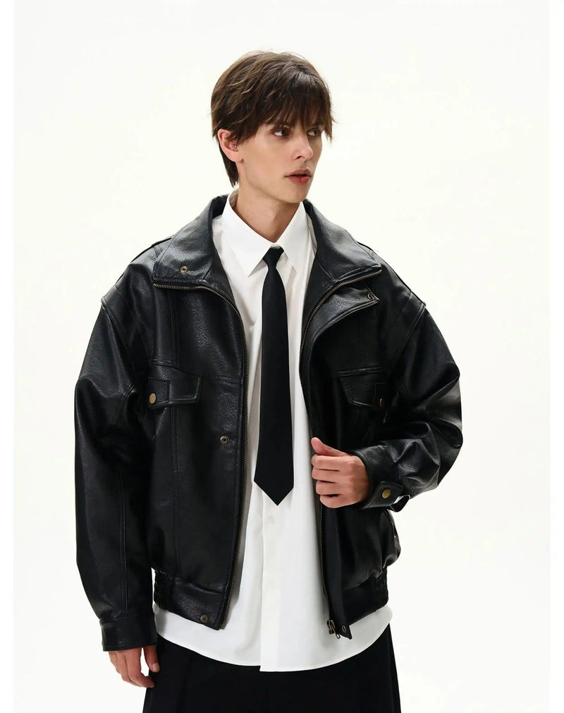 Retro Moto PU Leather Jacket