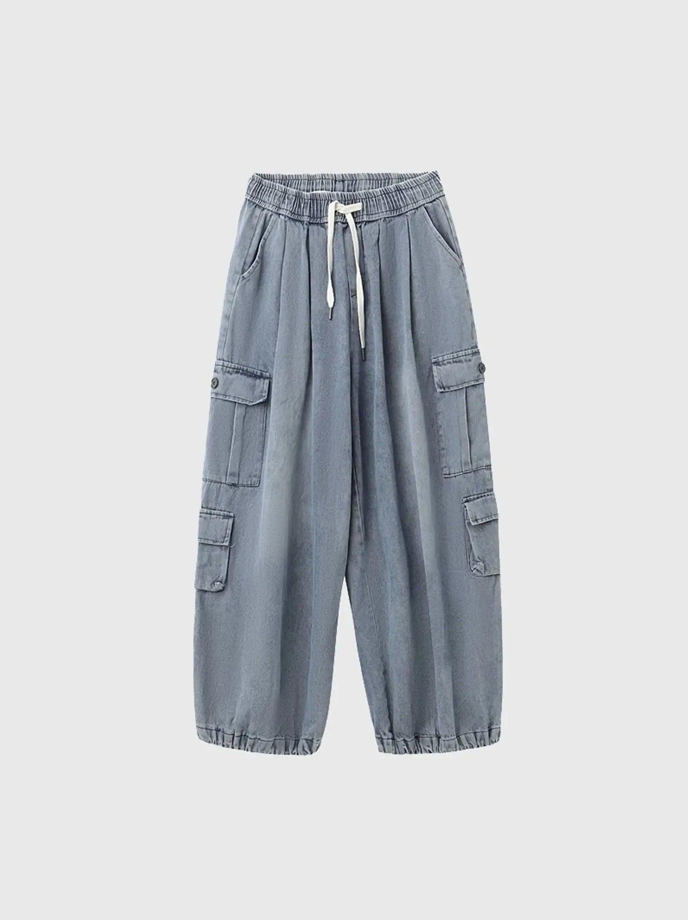 Washed Loose Fit Cargo Jeans