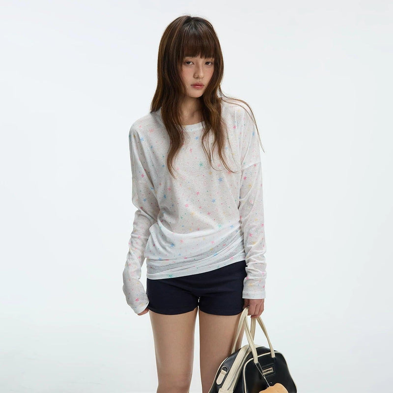 Micro Stars Pattern Blouse