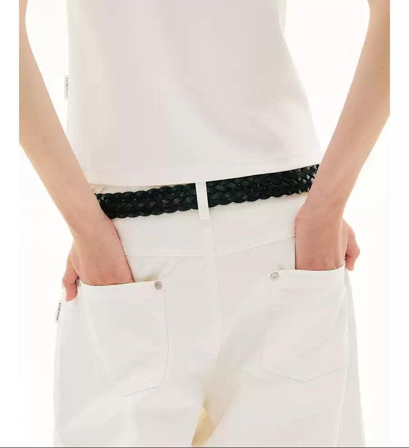 Braided Detail Buckle Belt