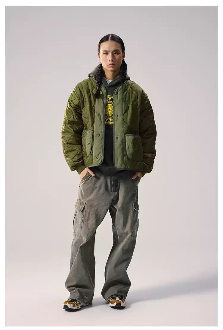 Front Pocket Quilted Puffer Jacket