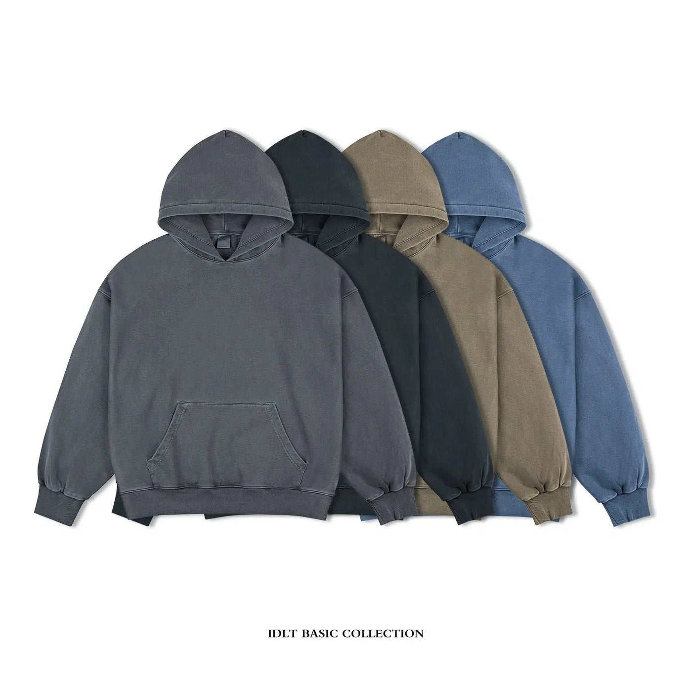 Zipped Washed Casual Hoodie