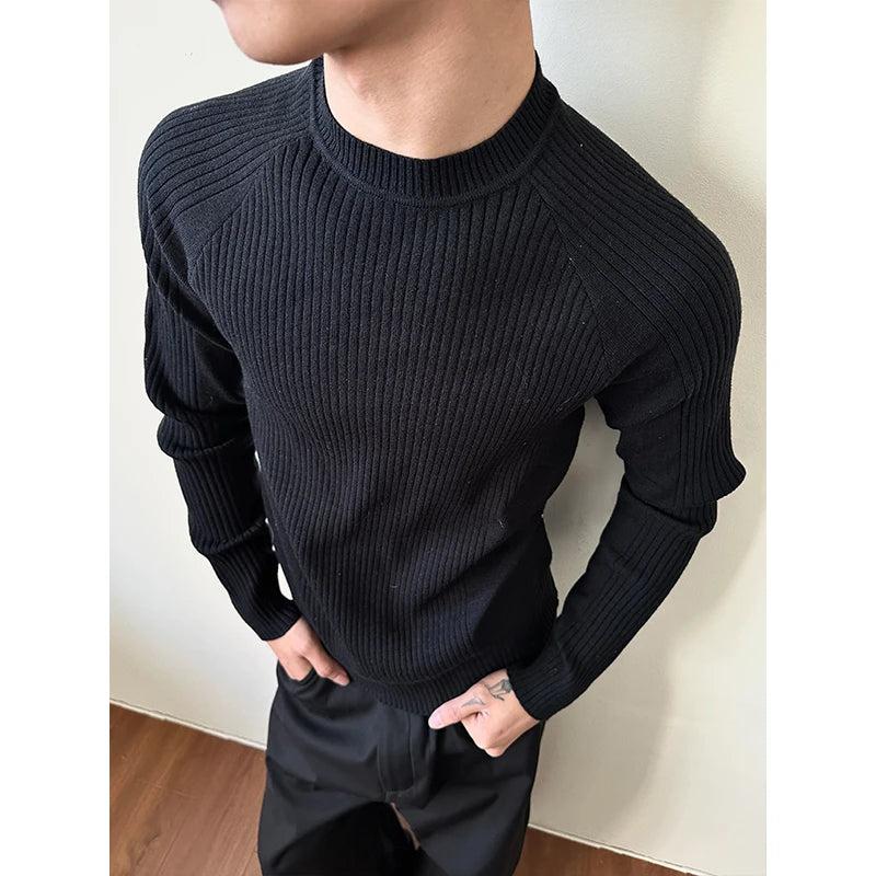 Striped Textured Slim Fit Sweater