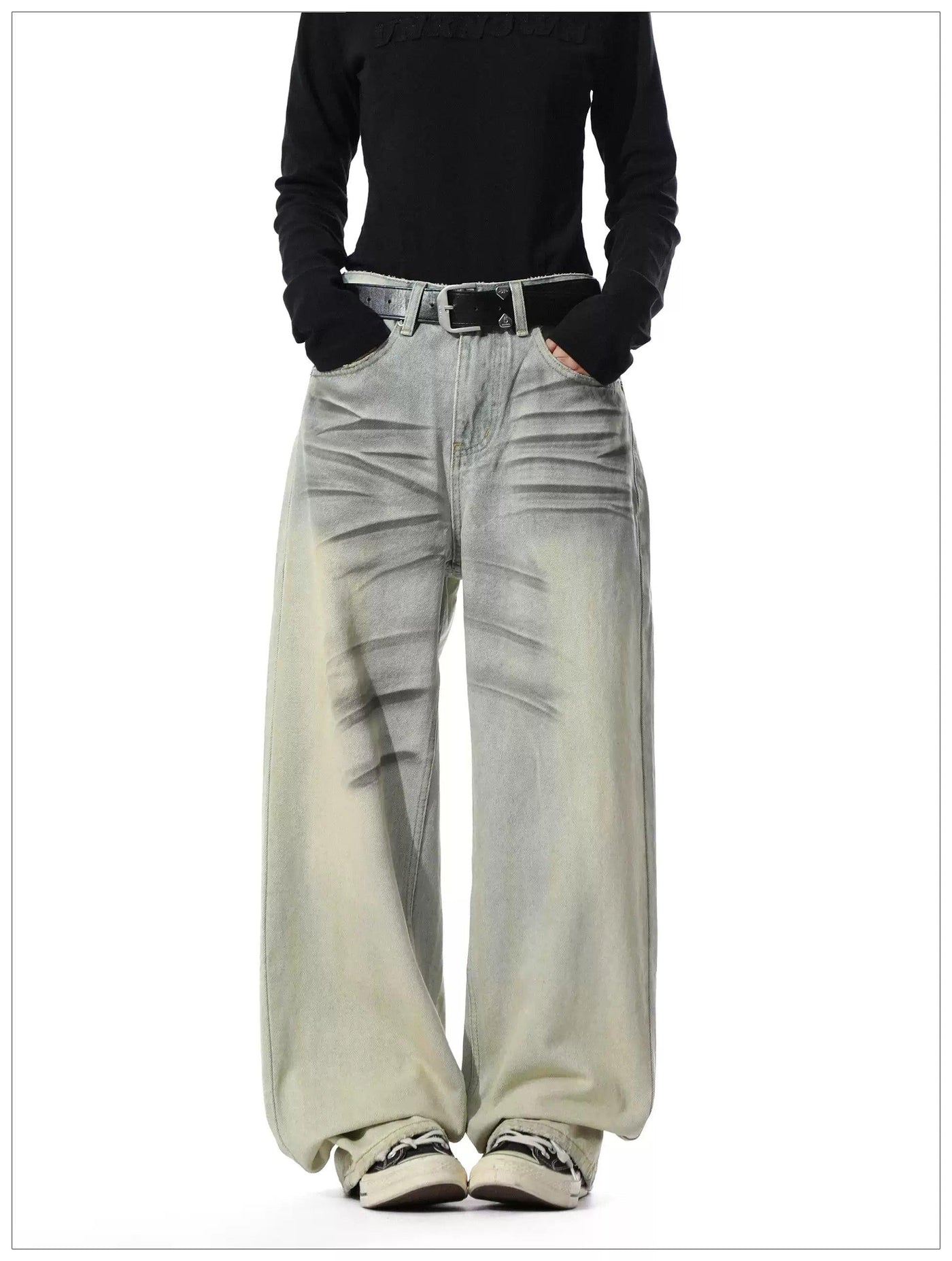 Whisker Lines Faded Jeans
