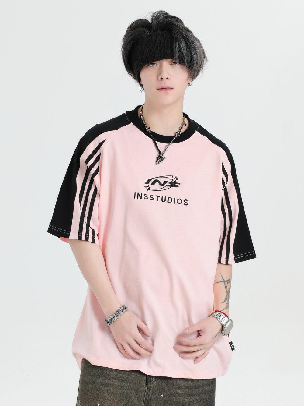 Three-Bar Logo Embroidery T-Shirt