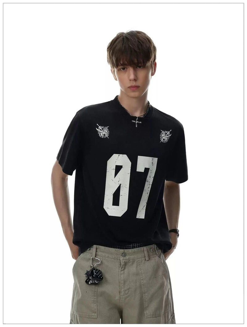 Varsity Grunge Print T-Shirt