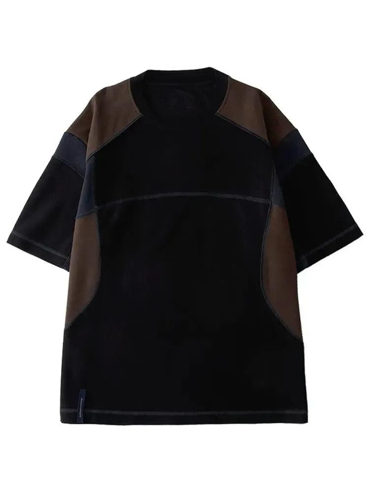 Contrast Spliced Short Sleeve T-shirt