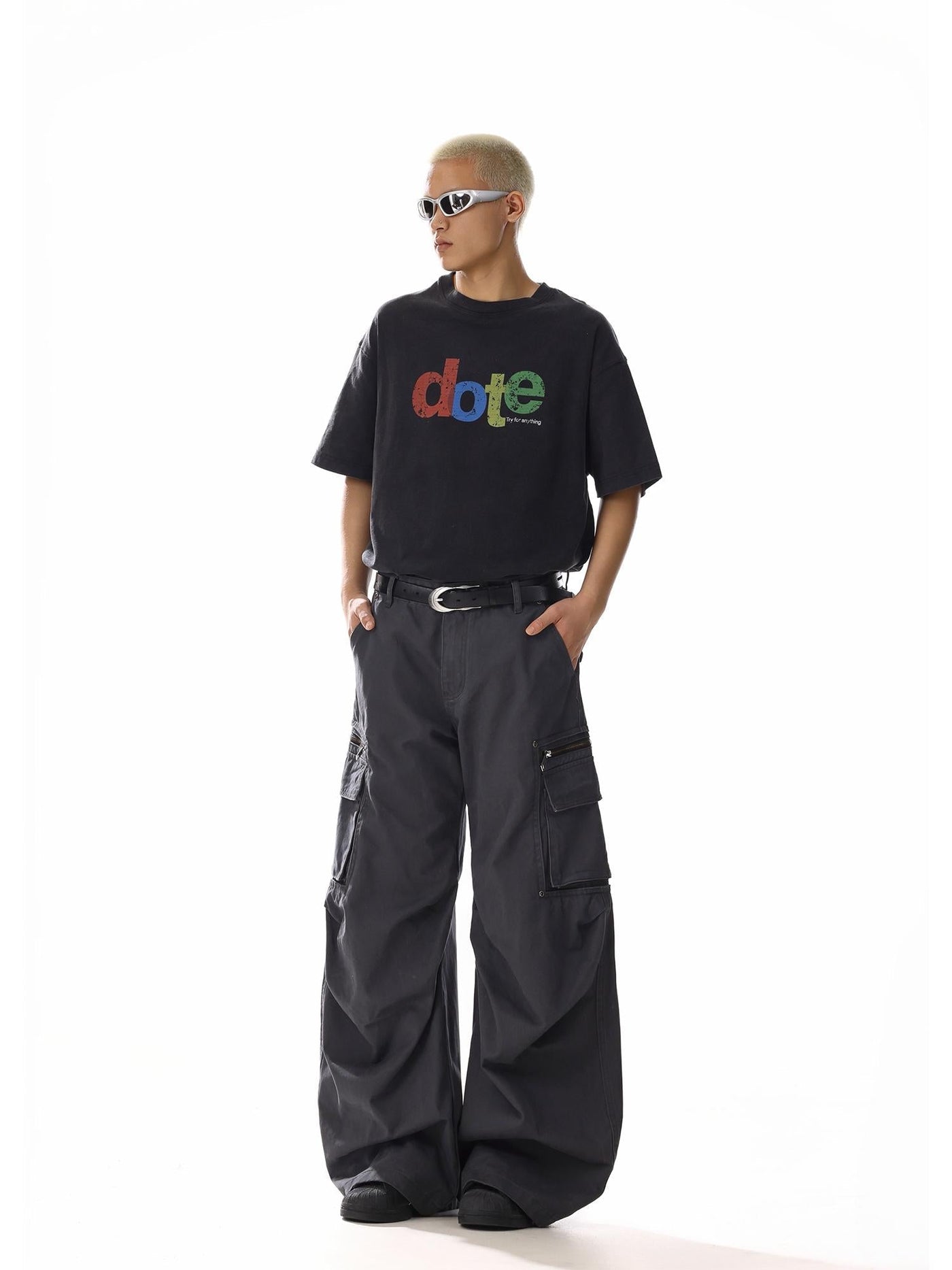 Embossed Side Pocket Cargo Pants
