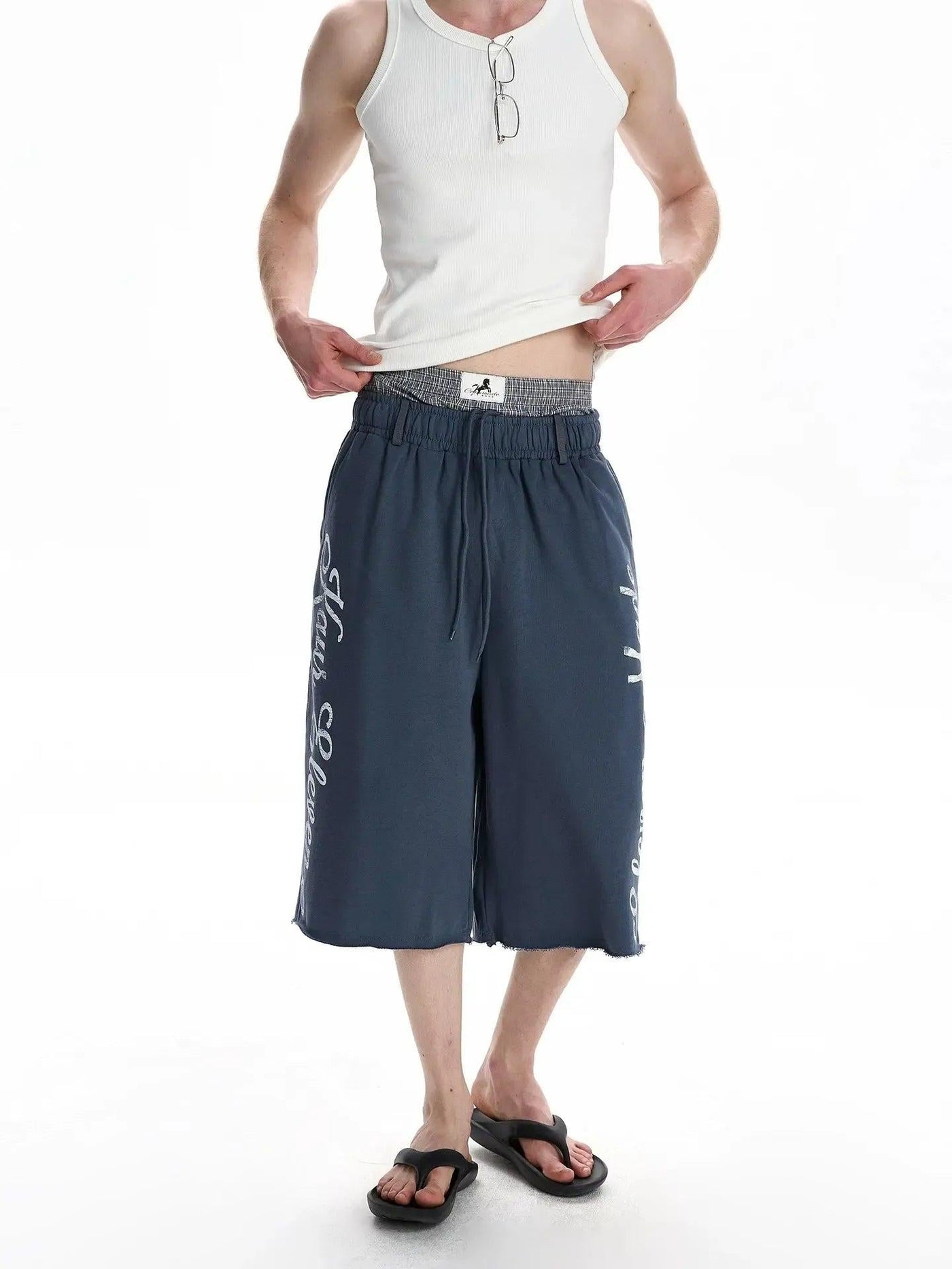 Letter Print Wide Leg Shorts