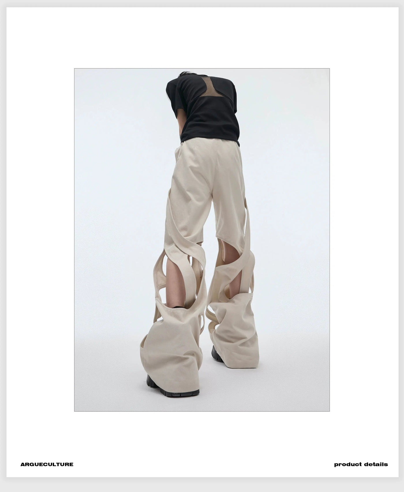 Abstract Detail Cuts Pants
