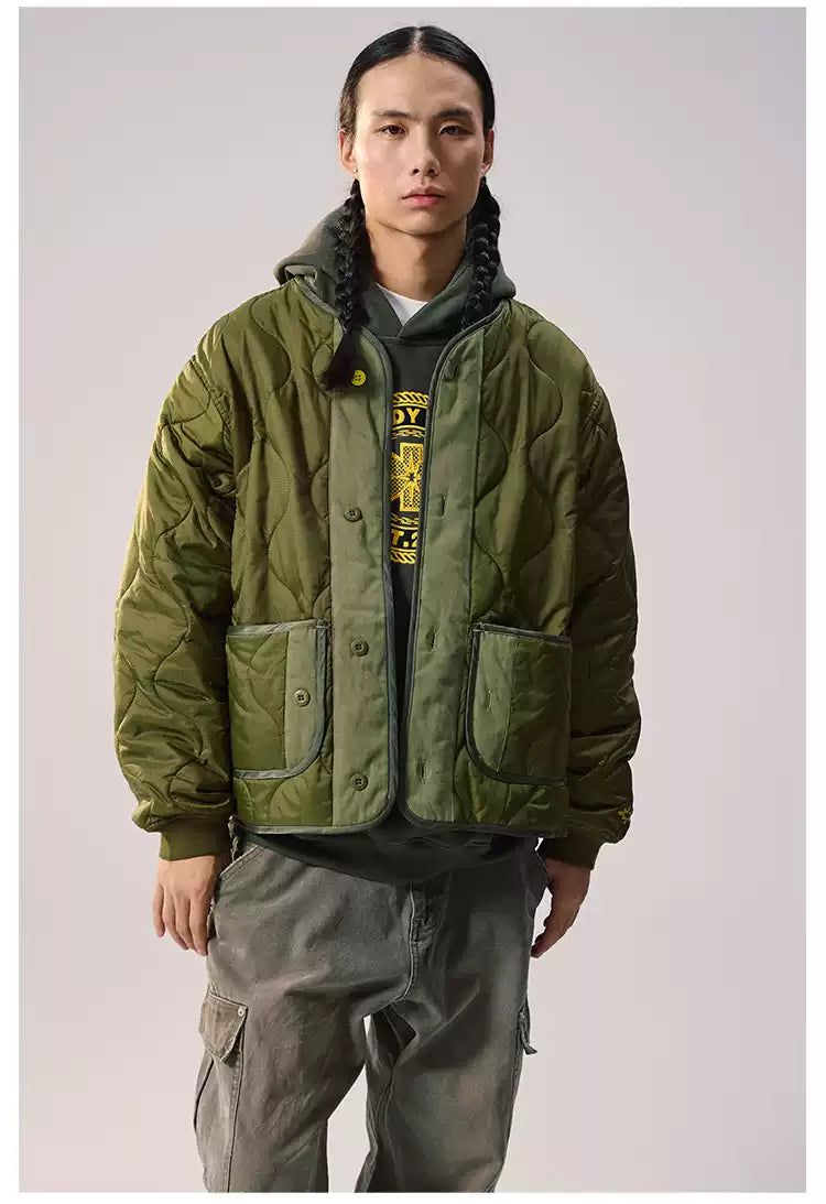 Front Pocket Quilted Puffer Jacket