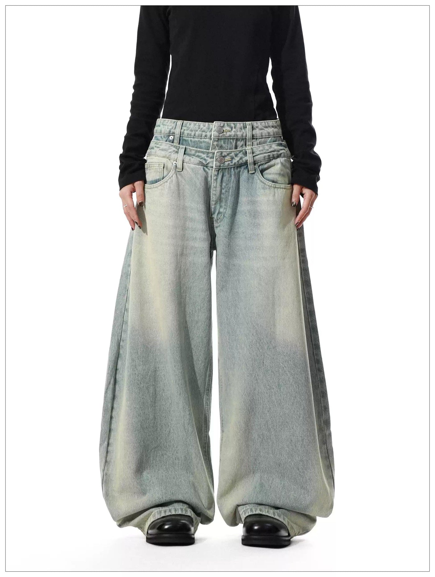 Double Waist Oversized Jeans