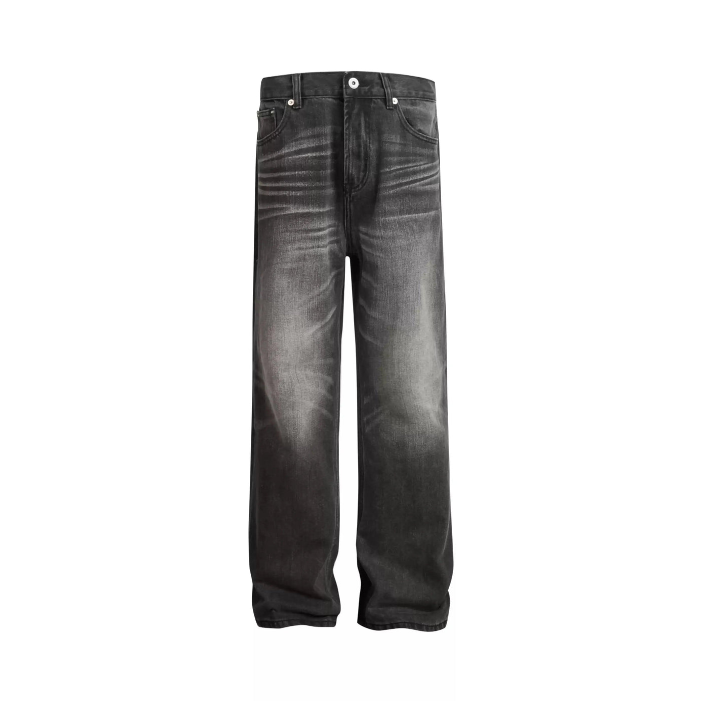 Faded Whiskers Straight Leg Jeans