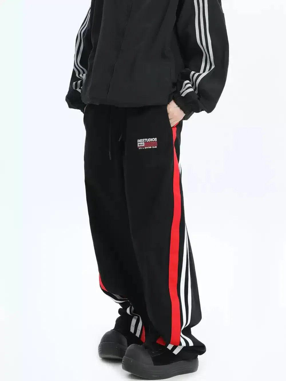 Drawstring Ribbon Spliced Sweatpants