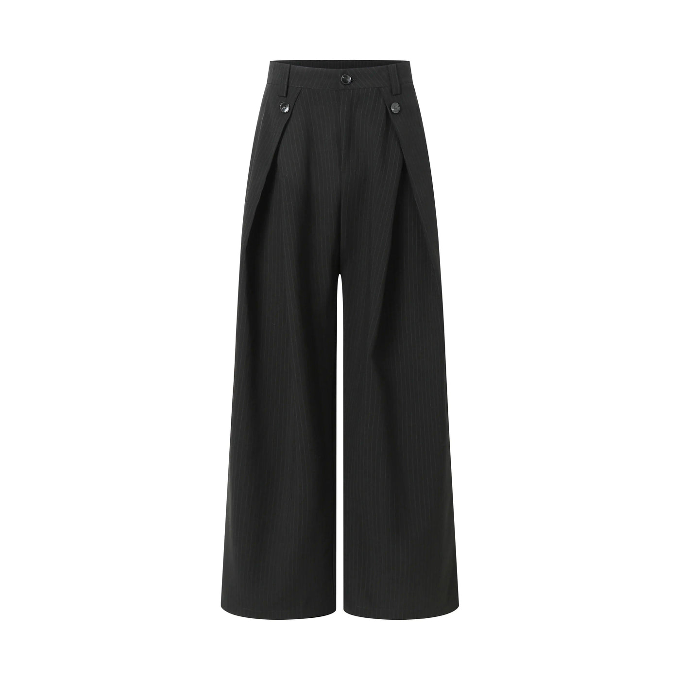 Drapey Vertical Striped Wide Trousers