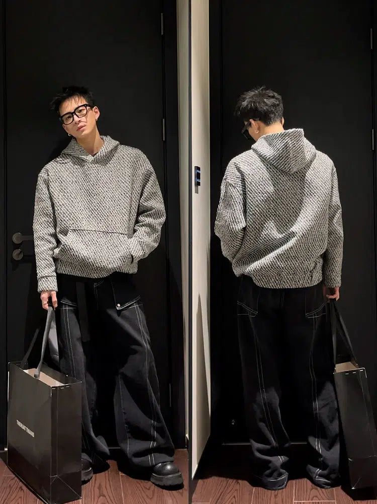 Two-Tone Knitted Hoodie