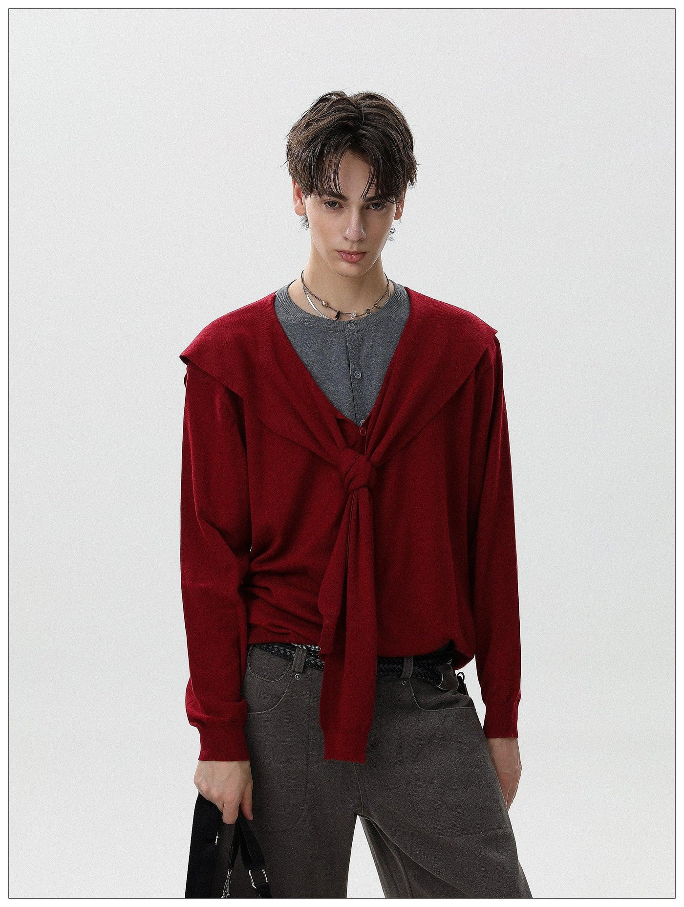 Multi-Layered Knitted L/S T-Shirt