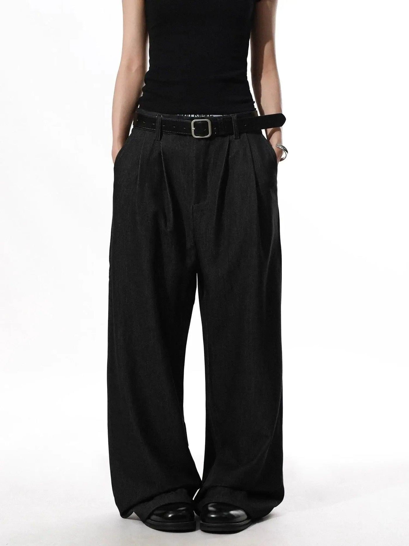 Drapey Pleated Wide Leg Trousers