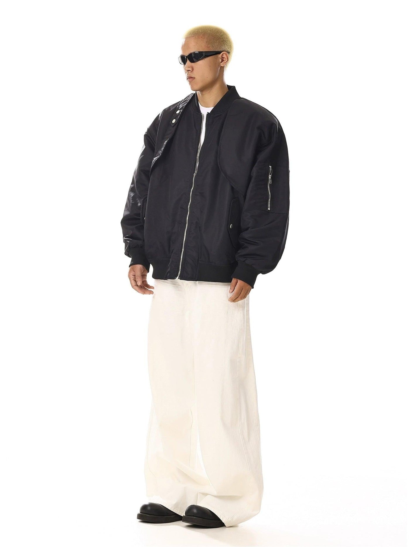 Asymmetric Structured Bomber Jacket