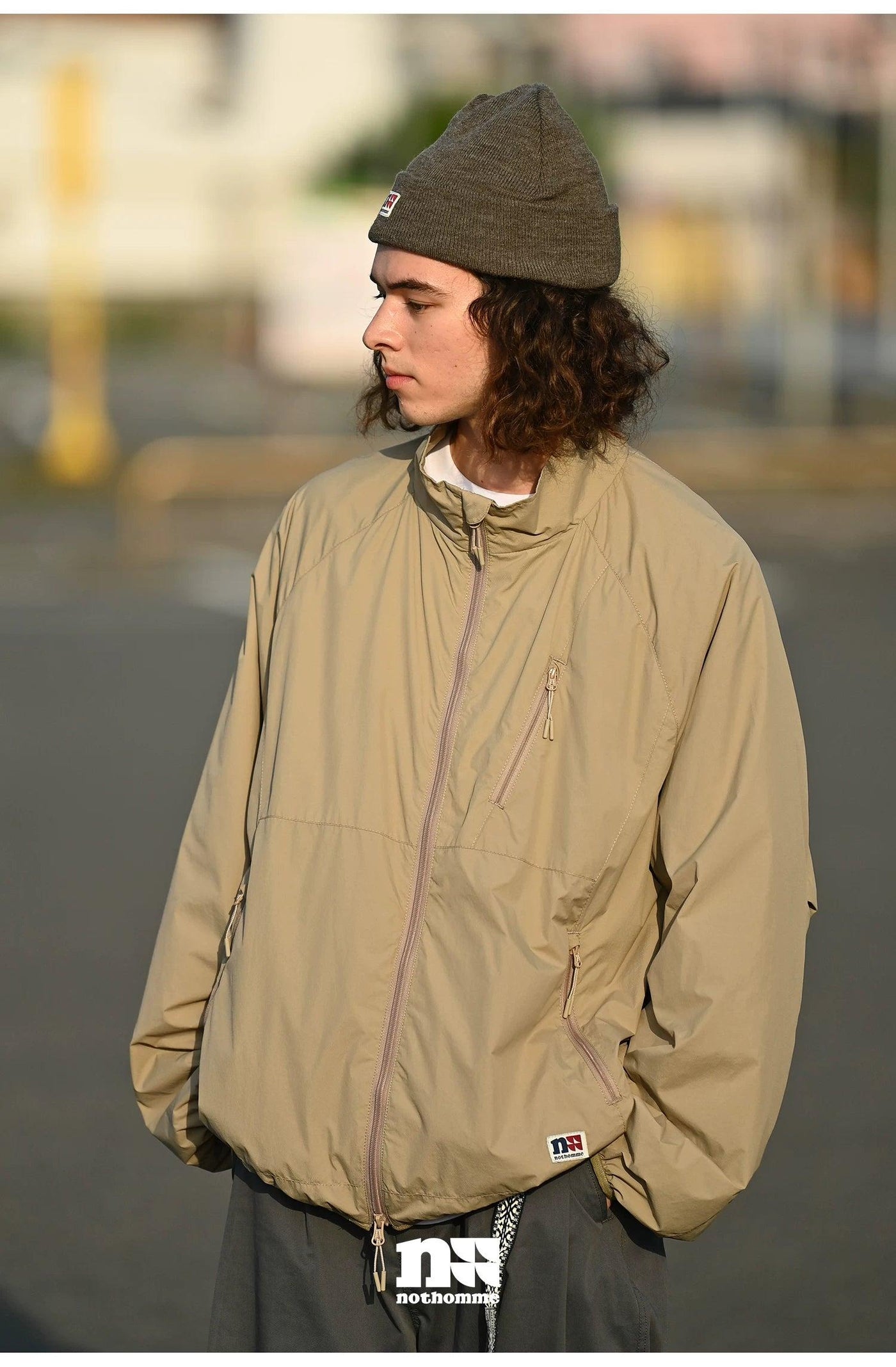 Stand Collar Padded Windbreaker Jacket