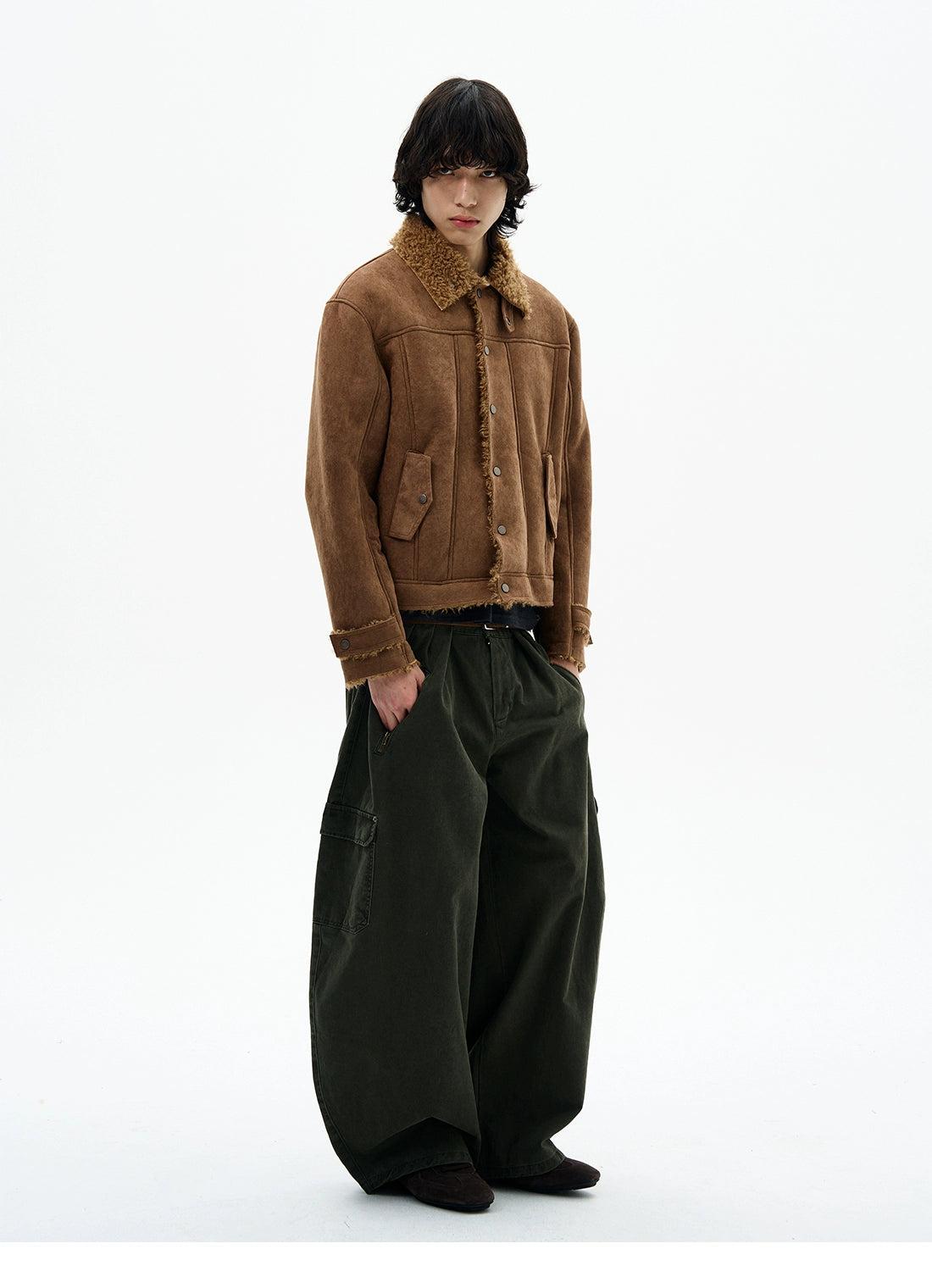 Sherpa Fleece Lined Micro Suede Jacket