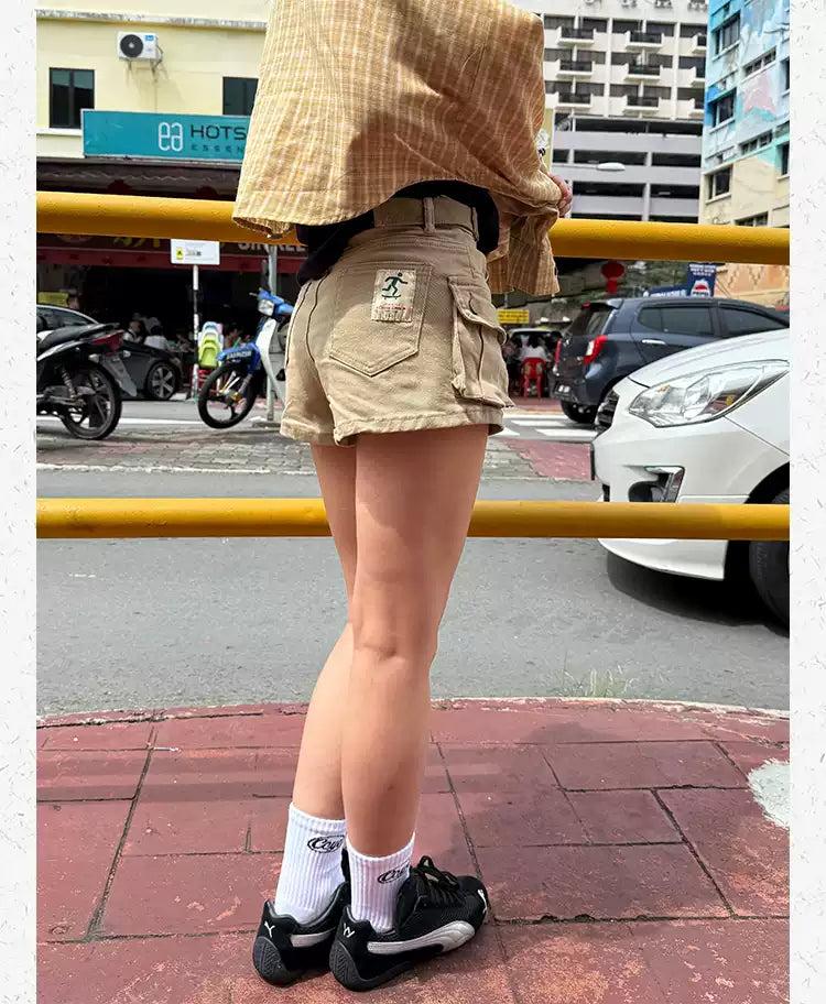 Cargo Style Denim Shorts