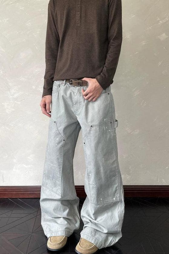 Minimal Splatters Wide Jeans