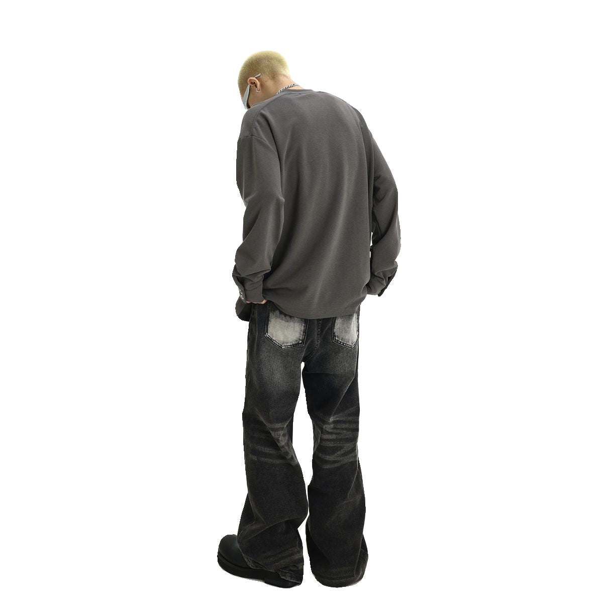 Cuff Buttons Lined Long Sleeve T-Shirt