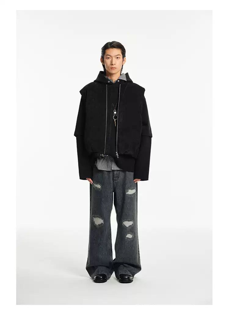 Velvet Textured Down Vest
