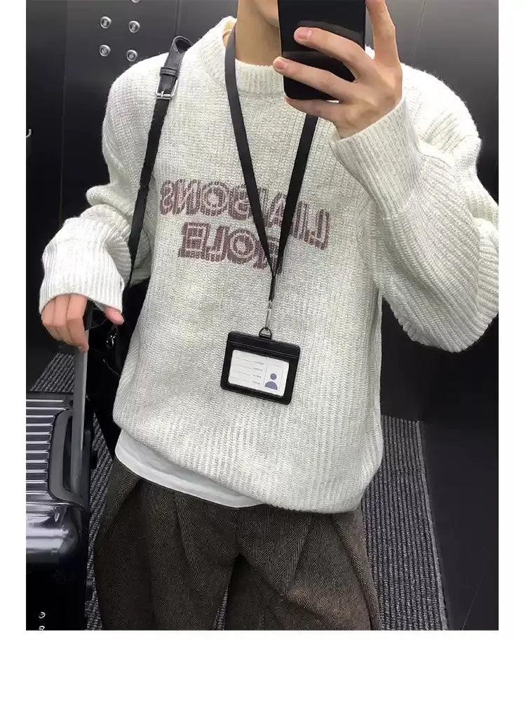 Text Contrast Print Sweater