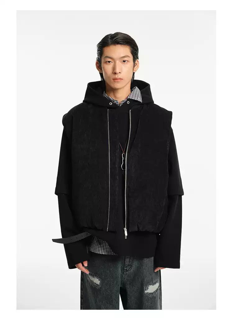 Velvet Textured Down Vest