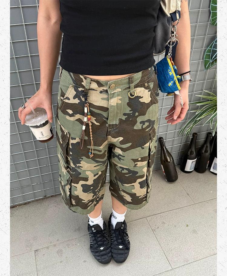 Camouflage Pattern Cargo Shorts