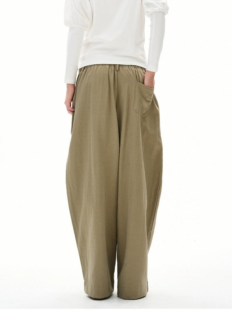 Elastic Waist Baggy Fit Pants