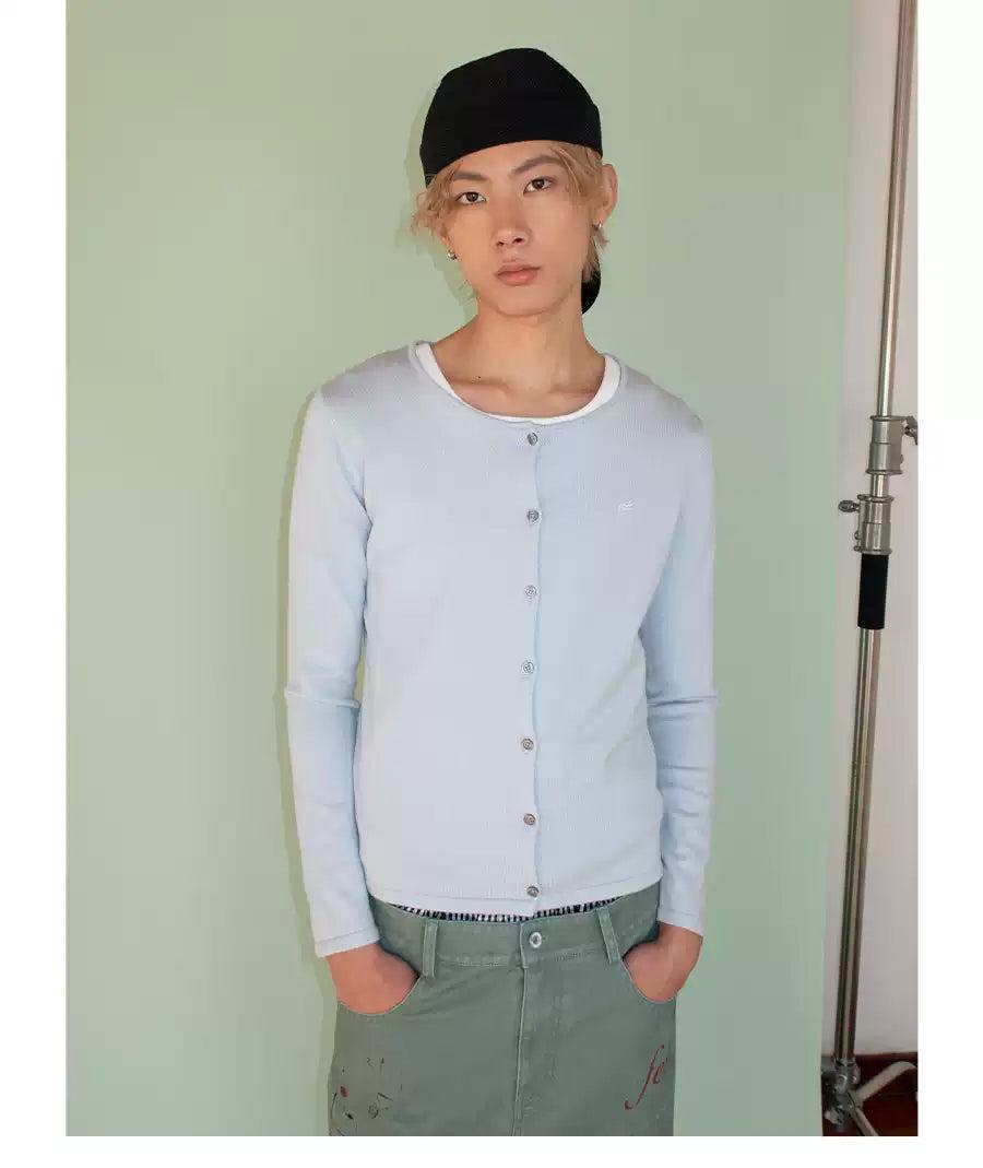 Plain Color Slim Fit Cardigan