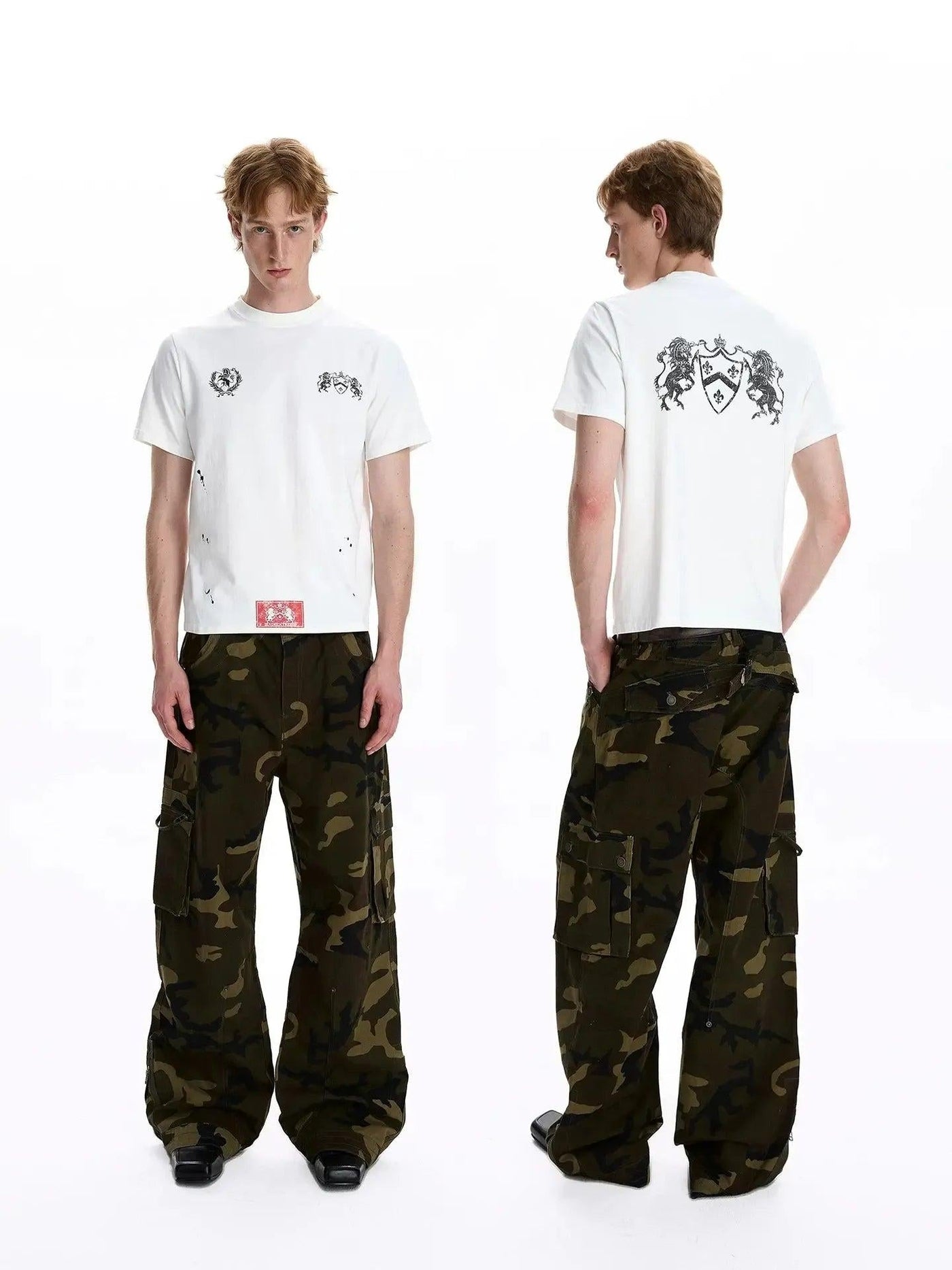 Camo Wide Leg Cargo Pants