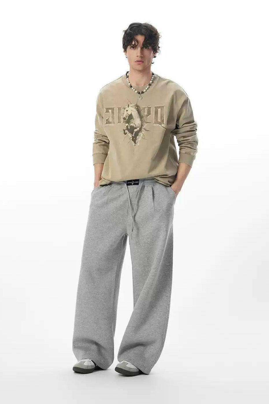 Drawstring Straight Leg Sweatpants