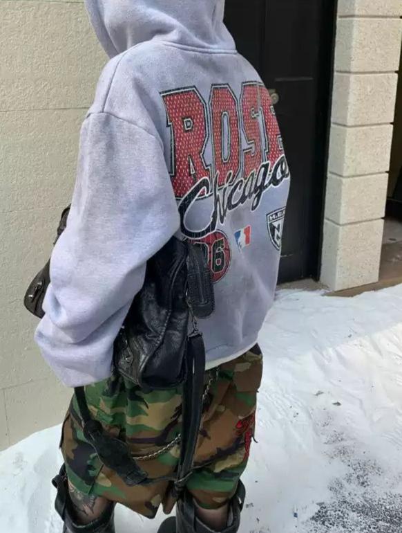 Embroidered & Printed Boxy Hoodie