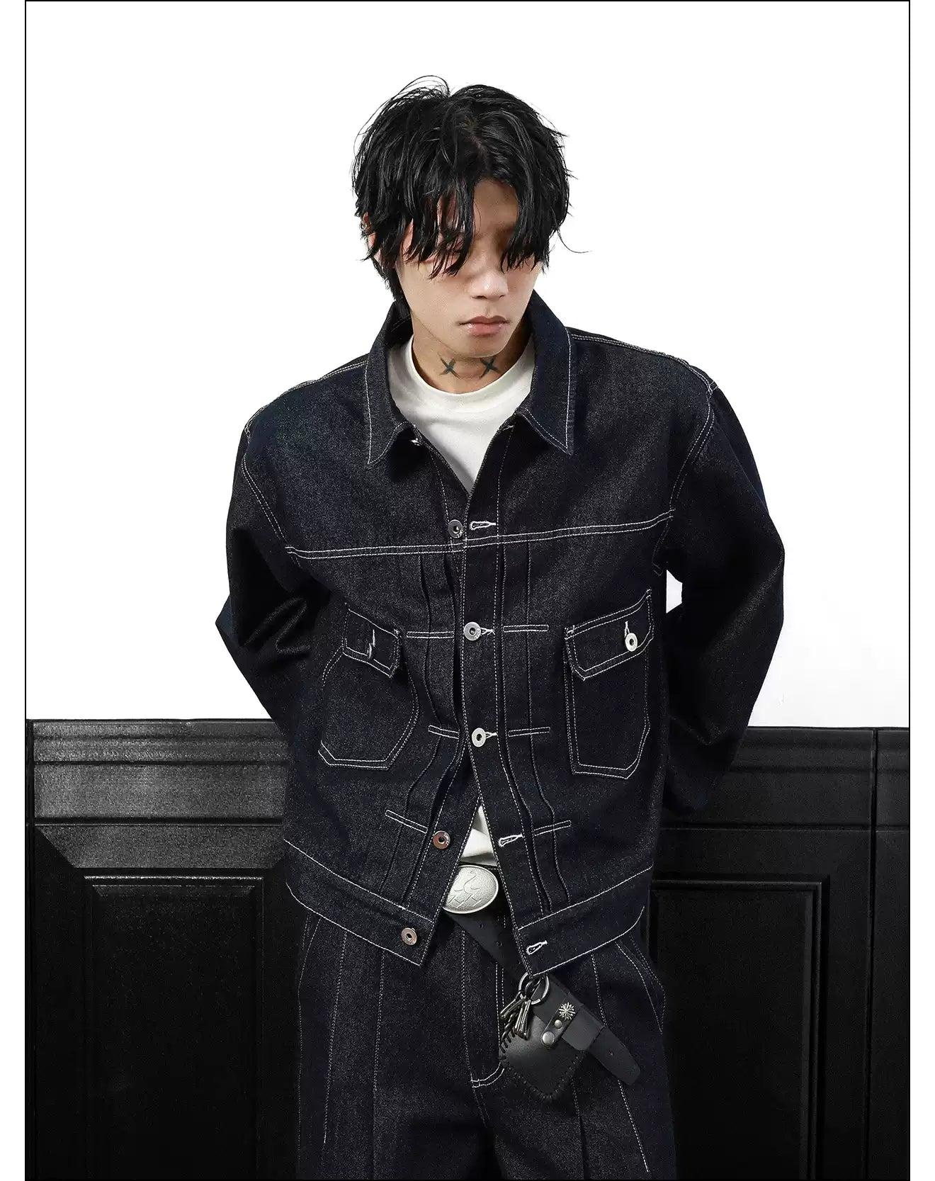 Stitched Lines Denim Jacket