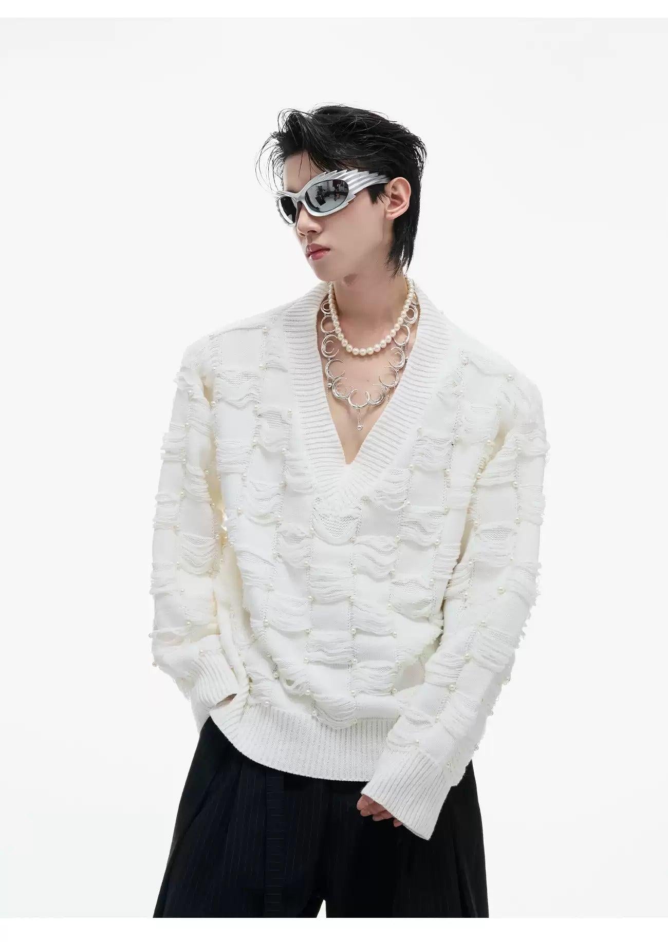 Distressed Threads Patterned Sweater