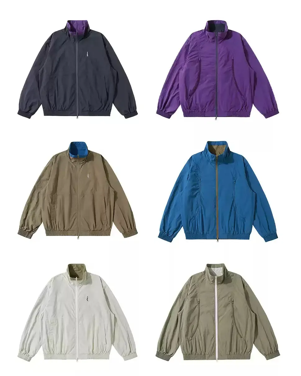 Stand Collar Pocket Detail Windbreaker Jacket